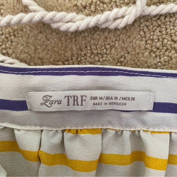 Zara Women’s Mini Skirt With Pockets Nautical Striped Multicolored Size Medium - Picture 5 of 9